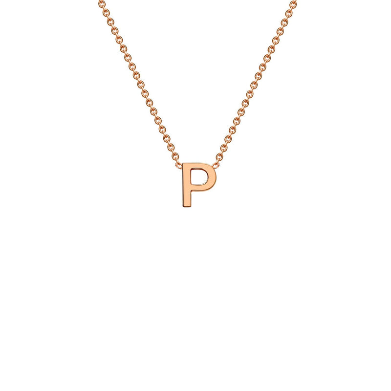 9ct Rose Gold 'P' Initial Adjustable Letter Necklace 38/43cm