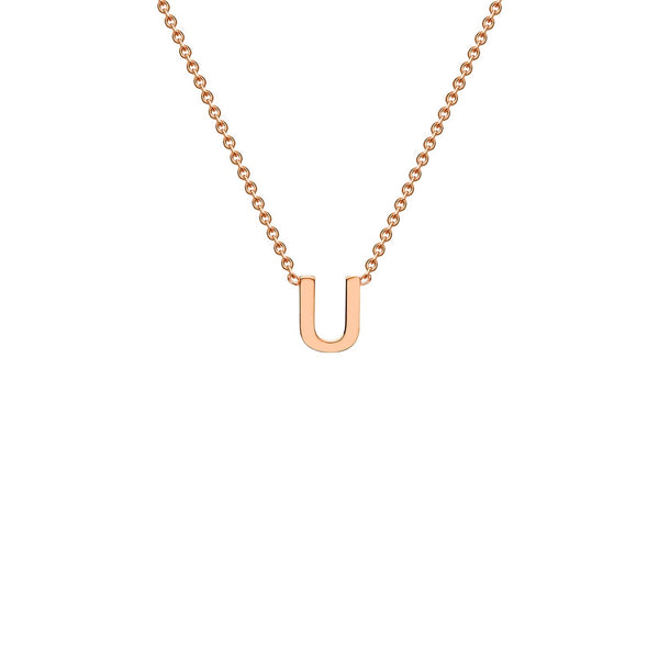 9ct Rose Gold 'U' Initial Adjustable Letter Necklace 38/43cm