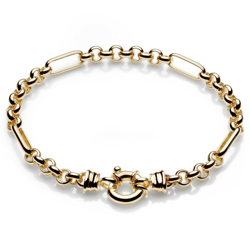 9ct Yellow Gold Silver Filled Belcher Bracelet – Campione Jewellery