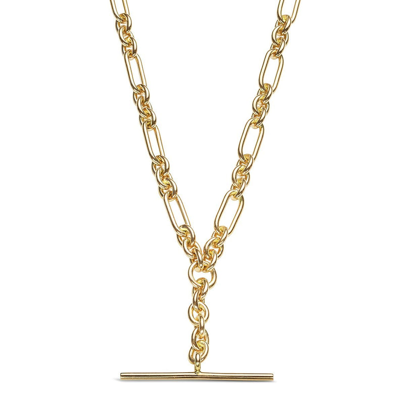 9ct yellow gold t-bar neckelet