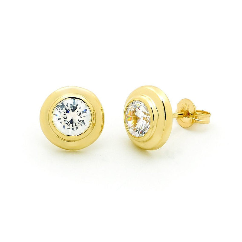 9ct gold cubic store zirconia stud earrings