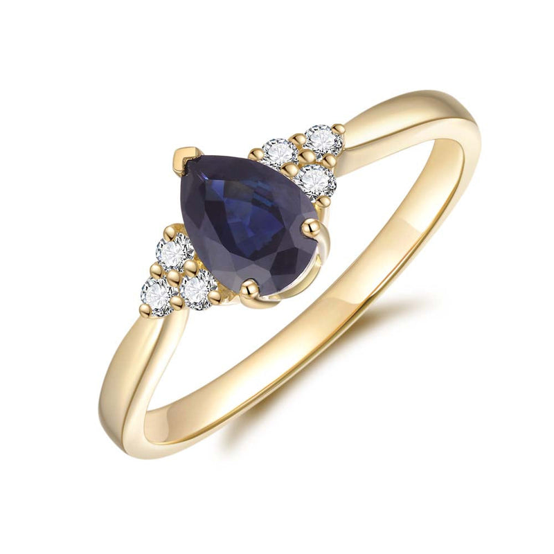 Blue diamond deals yellow gold ring