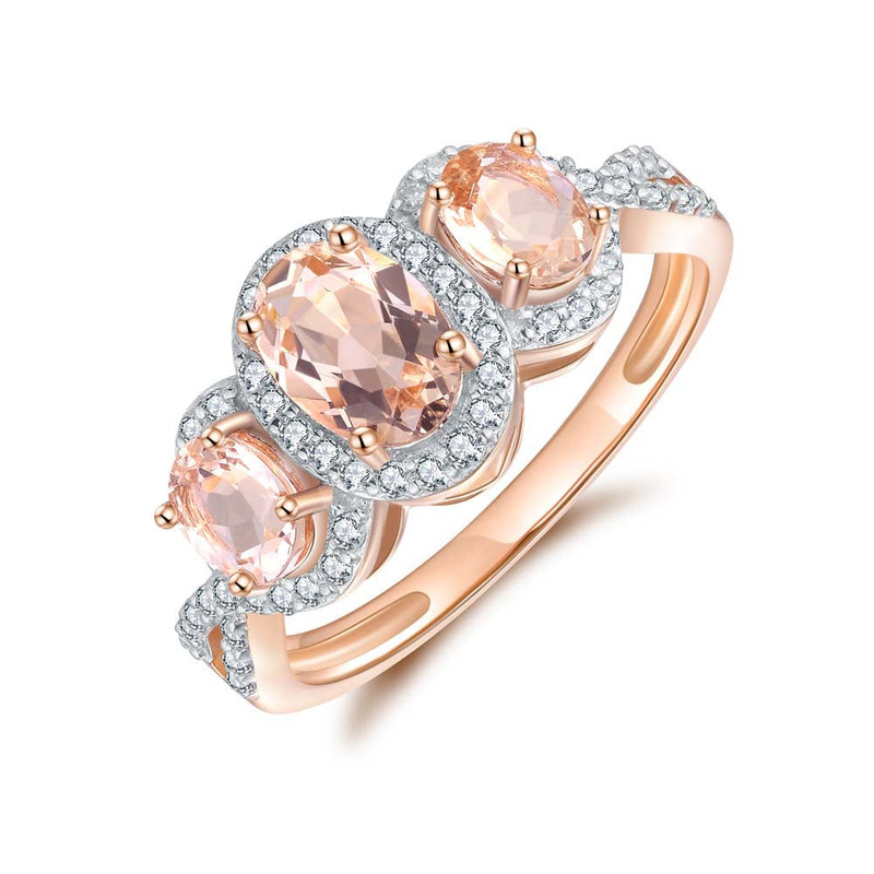 Morganite & Diamond Dress Ring in 9ct Rose Gold Campione Jewellery Morganite & Diamond Dress Ring in 9ct Rose Gold Campione Jewellery