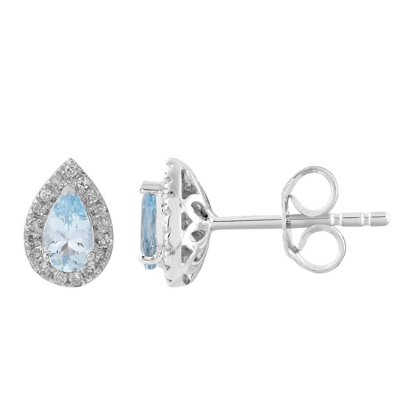 Aquamarine studs deals white gold