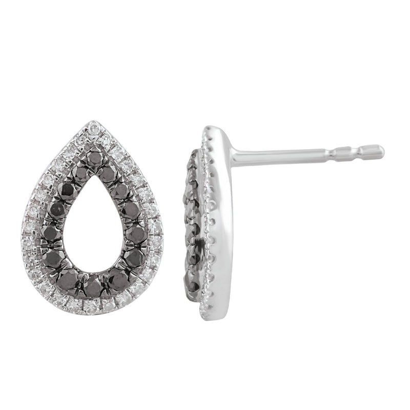 9ct White Gold 0.40ct Diamond Black & White Diamond Earrings
