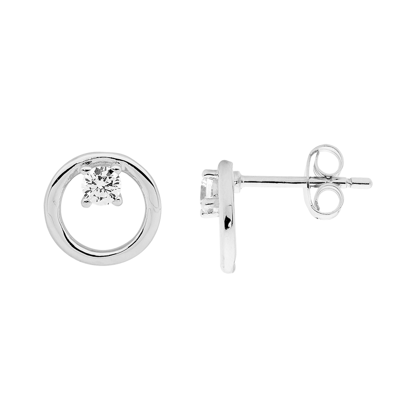 Sterling Silver Cubic Zirconia Stud Earrings Campione Jewellery