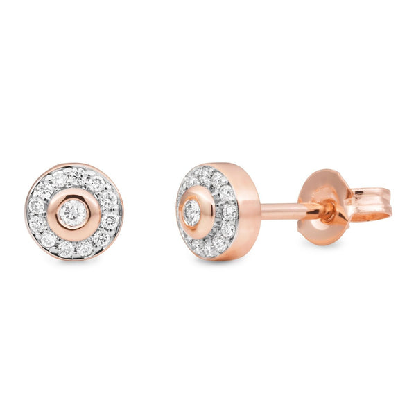 0.15ct Diamond Bezel/Bead Set Diamond Earrings in 9ct Rose Gold