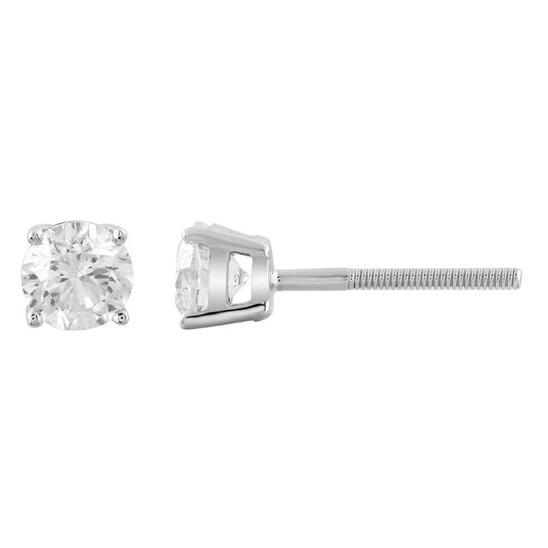 Stud Earrings with 0.75ct Diamonds in 9K White Gold