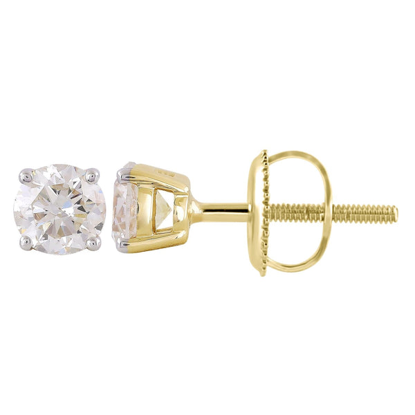 Stud Earrings with 0.75ct Diamonds in 9K Yellow Gold