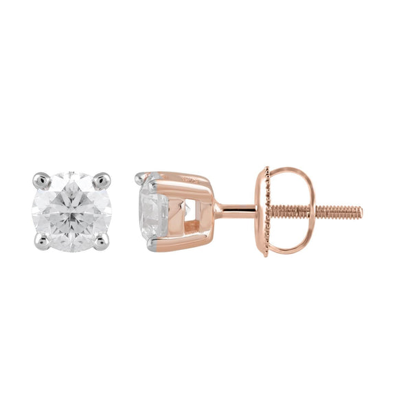 Stud Earrings with 0.5ct Diamonds in 9K Rose Gold