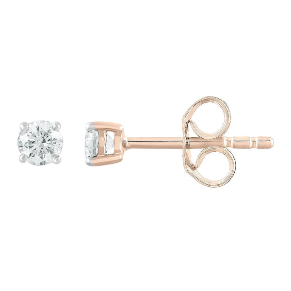 Stud Earrings with 0.25ct Diamonds in 9K Rose Gold
