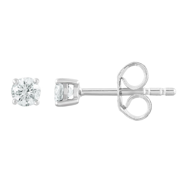 Stud Earrings with 0.25ct Diamonds in 9K White Gold