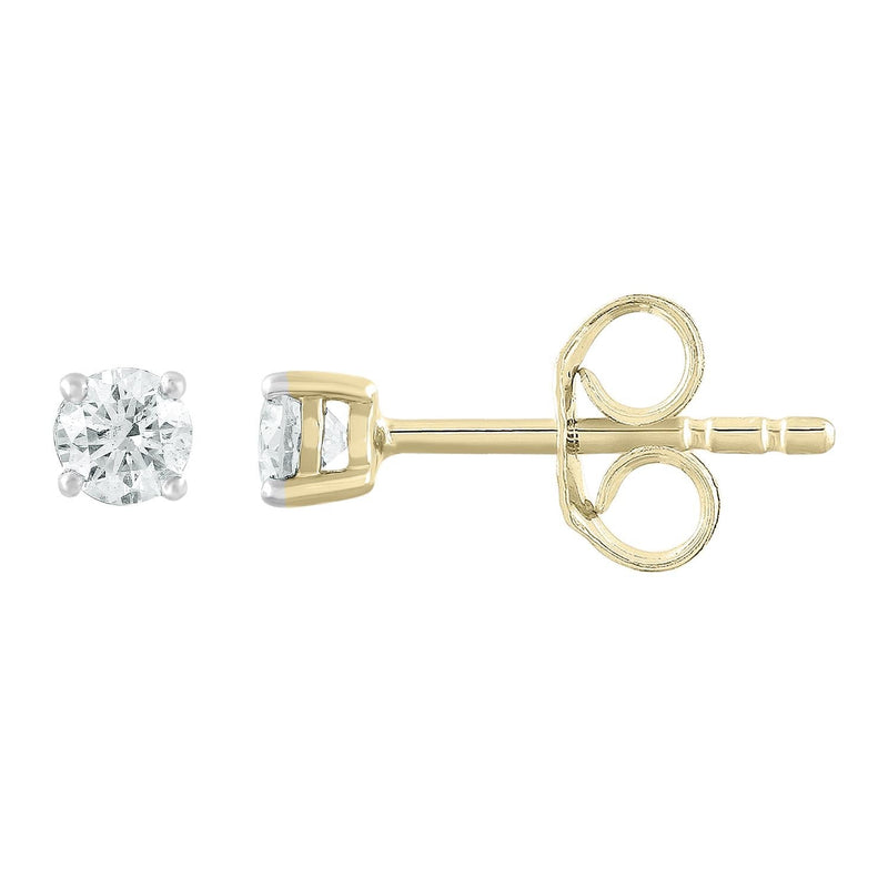 Stud Earrings with 0.25ct Diamonds in 9K Yellow Gold