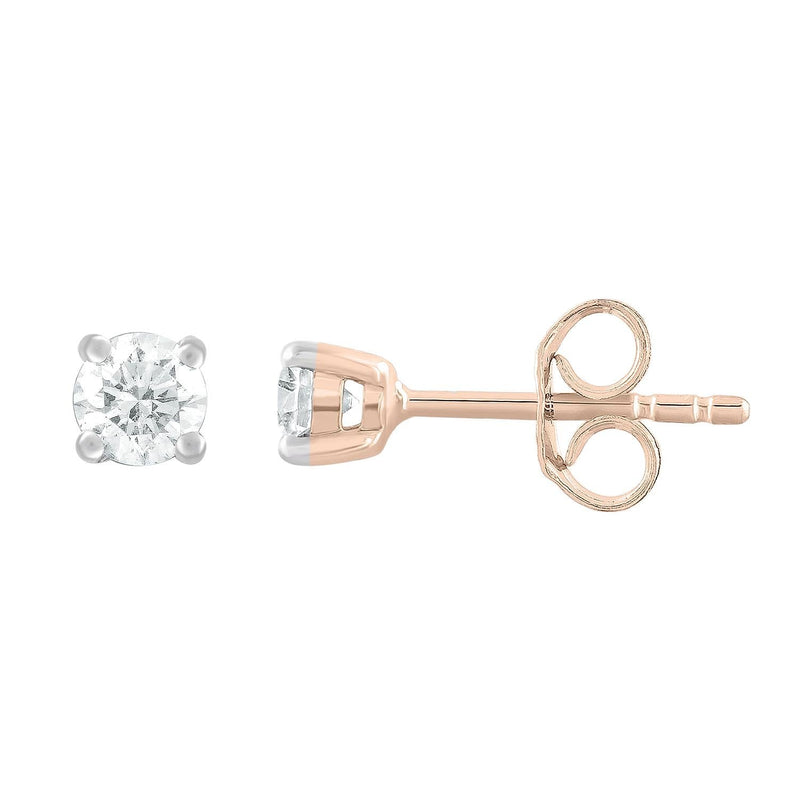 Stud Earrings with 0.3ct Diamonds in 9K Rose Gold