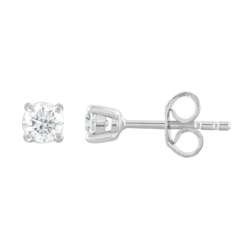 Stud Earrings with 0.3ct Diamonds in 9K White Gold