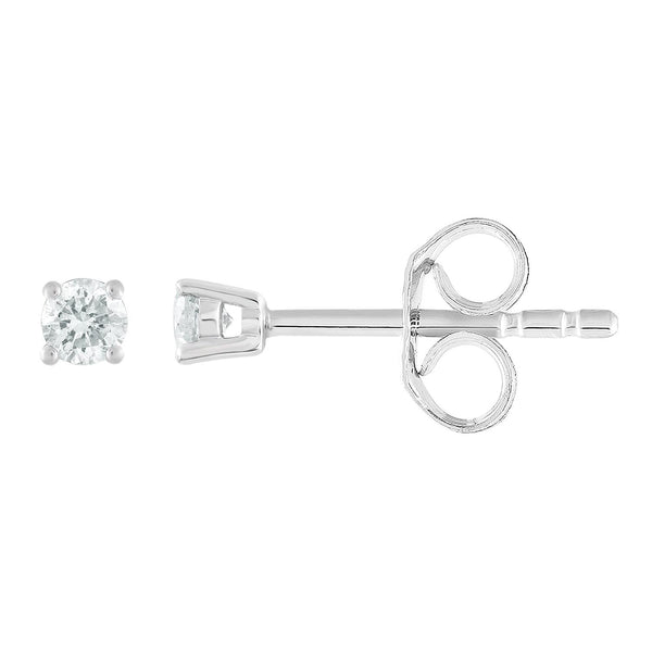 Stud Earrings with 0.1ct Diamonds in 9K White Gold