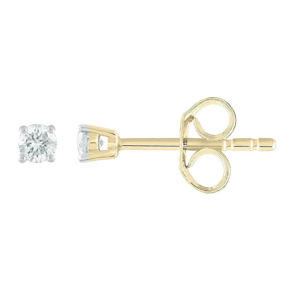 Stud Earrings with 0.1ct Diamonds in 9K Yellow Gold