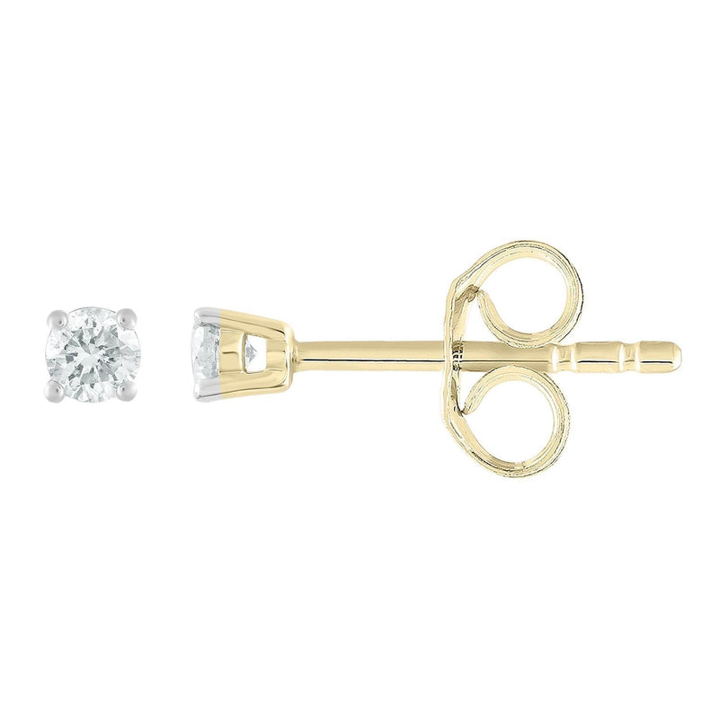 Stud Earrings with 0.1ct Diamonds in 9K Yellow Gold