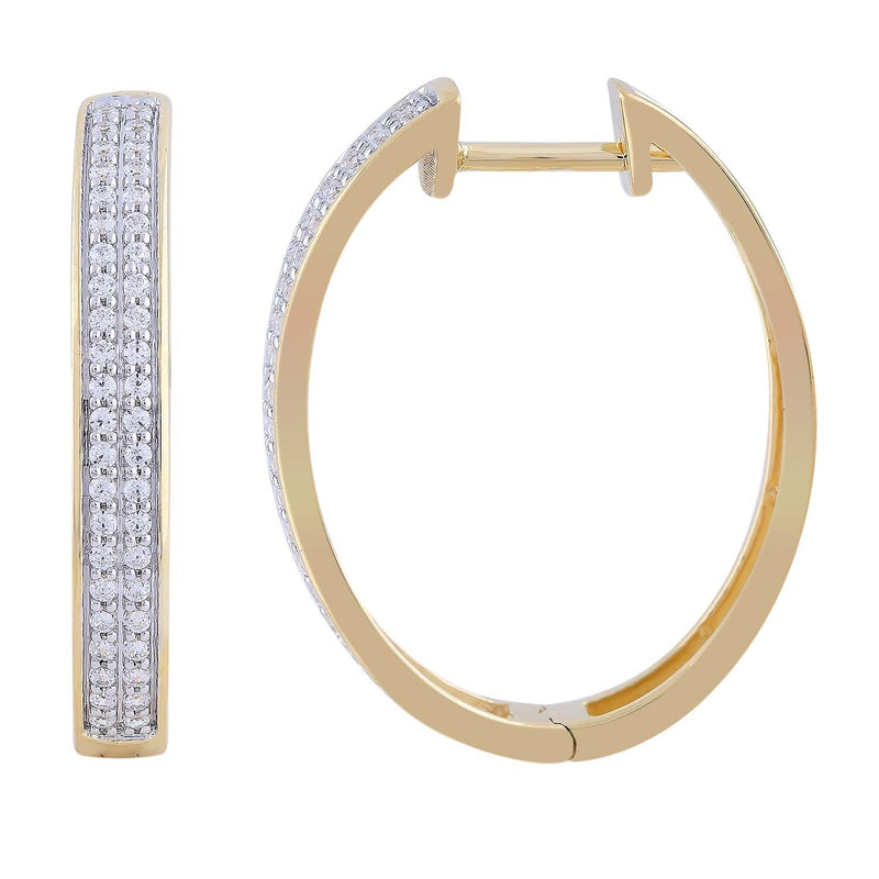 Huggie Earrings with 0.33ct Diamond in 9K Yellow Gold