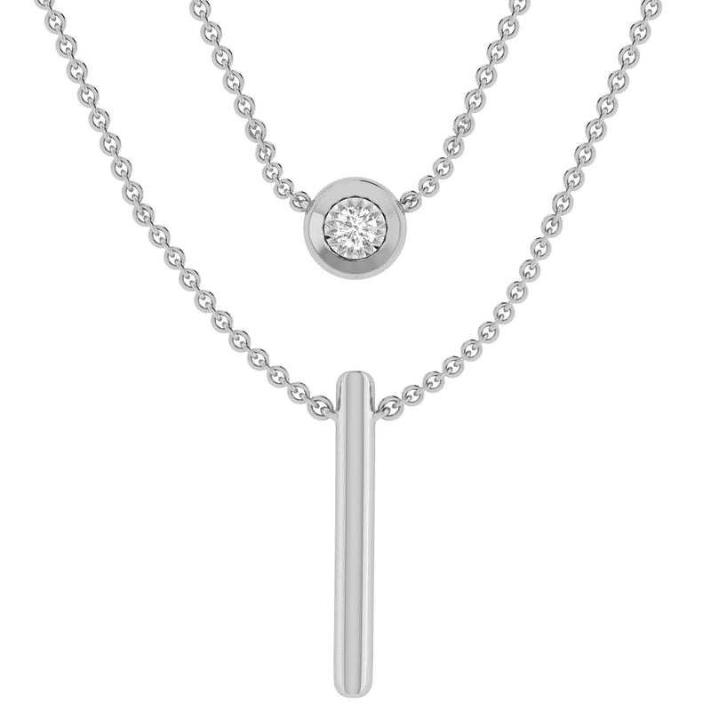 Layered white gold deals necklace