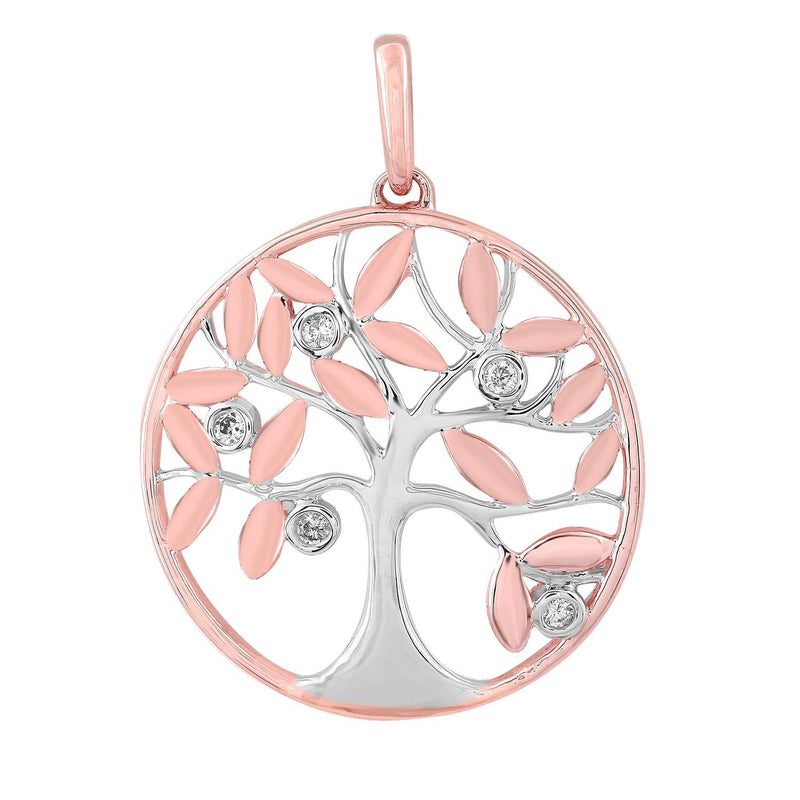 Diamond Tree Of Life Pendant In 9ct Rose Gold – Campione