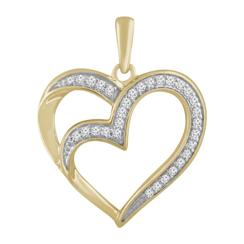 Heart Pendant with 0.08ct Diamond in 9K Yellow Gold