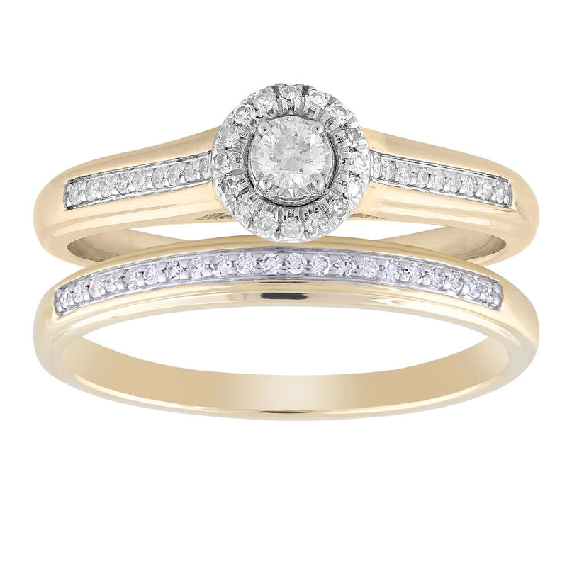 Ring Set with 0.25ct Diamond in 9K Yellow Gold