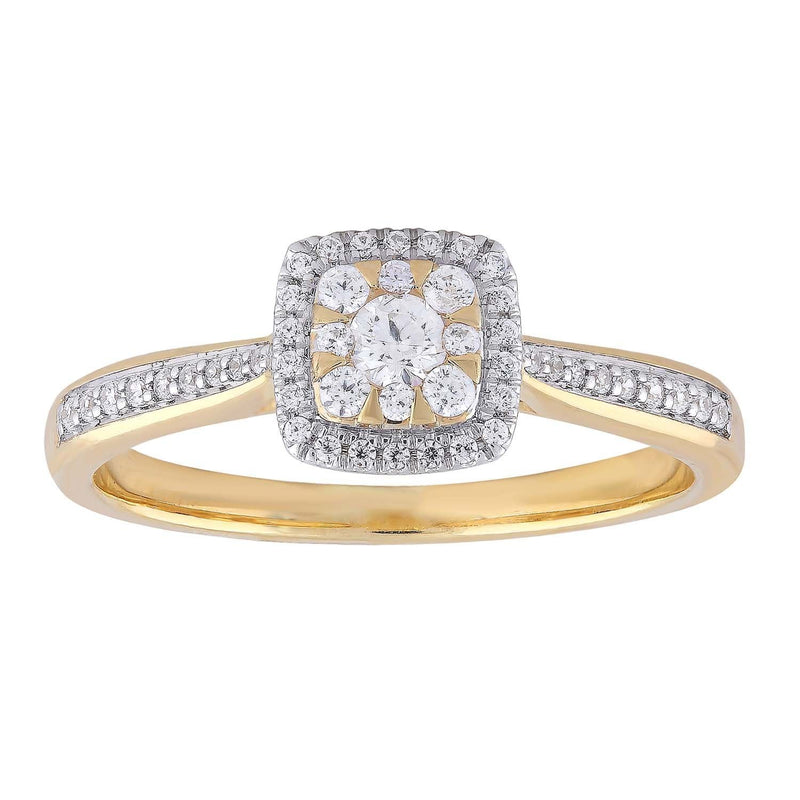 Ring with 0.33ct Diamonds in 9K Yellow Gold