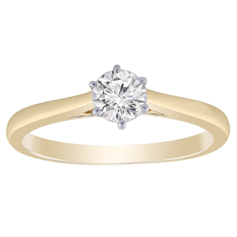 Solitaire Ring in 0.5ct Diamond with 9K Yellow Gold
