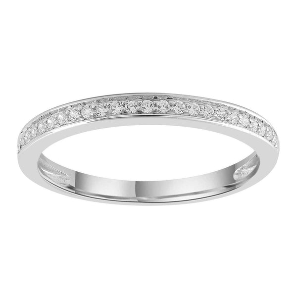 9ct White Gold 0.15ct Diamond Band Ring