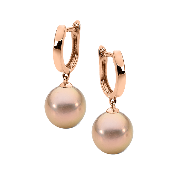 Vintage Pearl and Diamante Rose Gold Earrings
