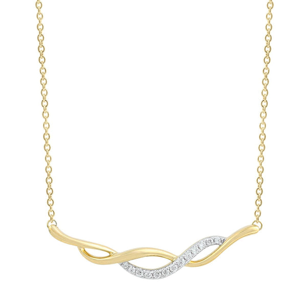 9ct Yellow Gold 0.1ct Diamond Necklace