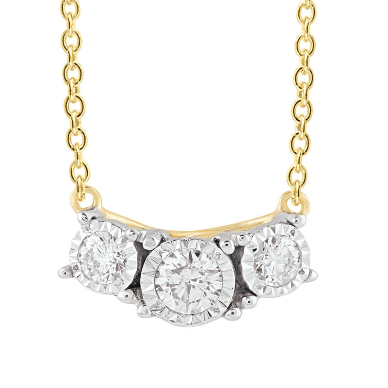 9ct Yellow Gold 0.15ct Diamond Necklace