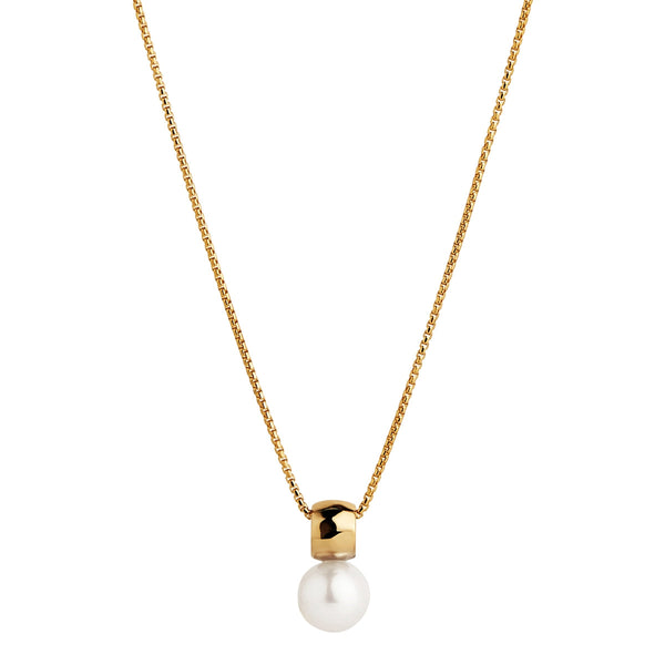 NAJO Idyll Yellow Gold Pearl Necklace (45cm+ext)