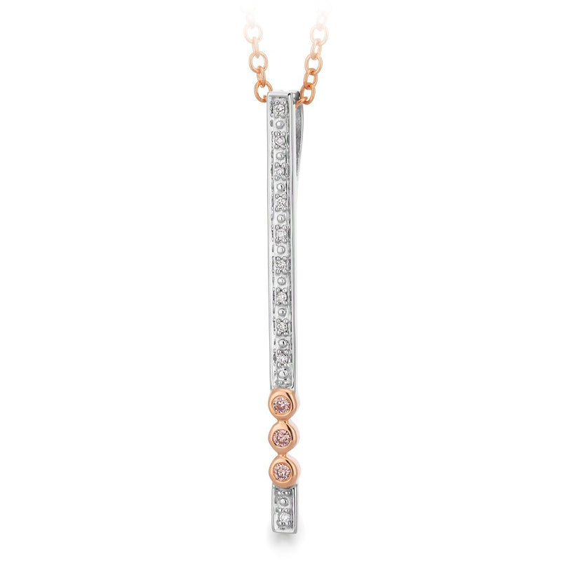 PINK CAVIAR 0.042ct Pink Diamond Pendant in 9ct White & Rose Gold
