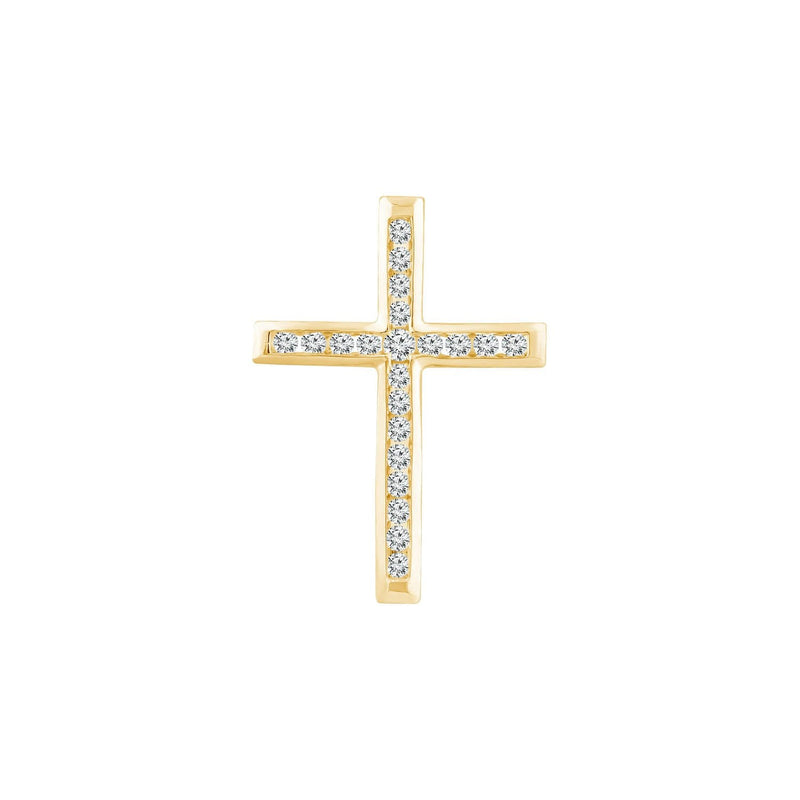 9ct Yellow Gold 0.25ct Diamond Cross Pendant