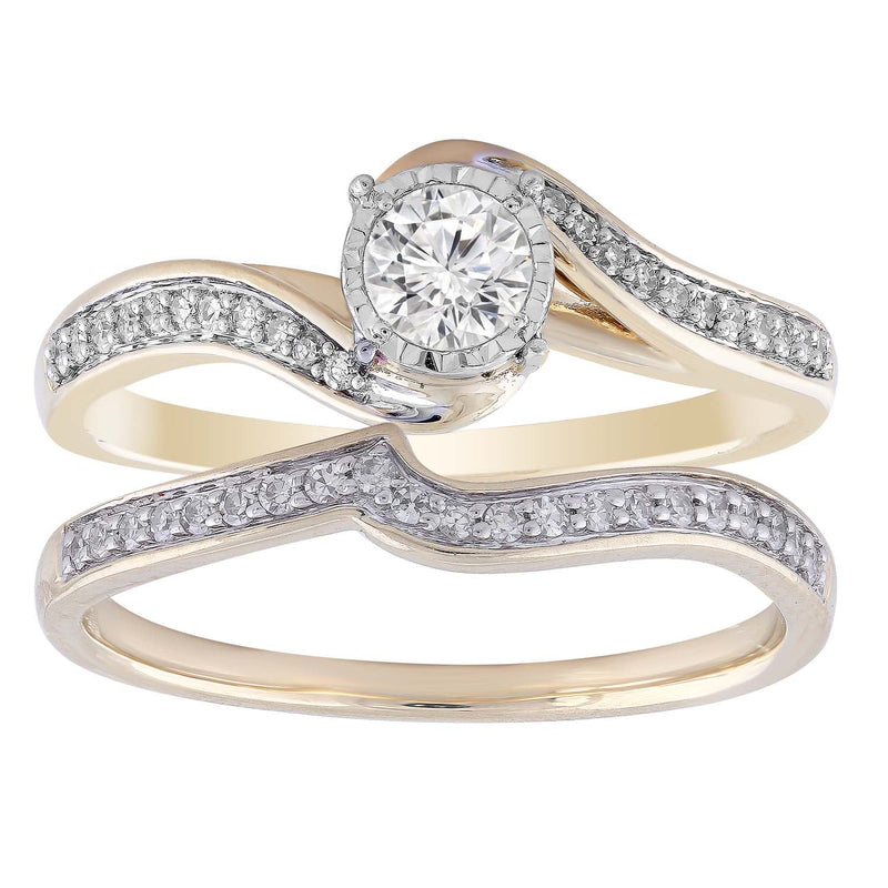 Ring Set with 0.5ct Diamond in 9K Yellow Gold