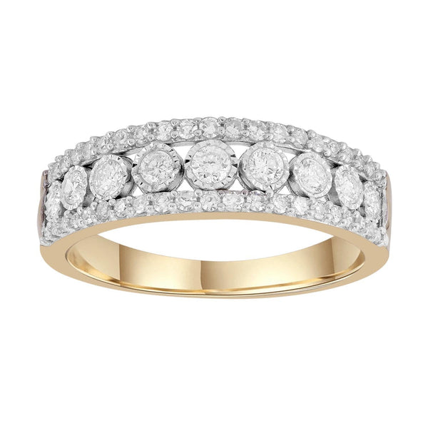 Ring with 0.5ct Diamonds in 9K Yellow Gold