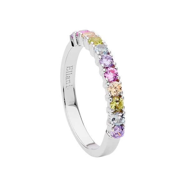Sterling Silver Multicoloured Cubic Zirconia Ring