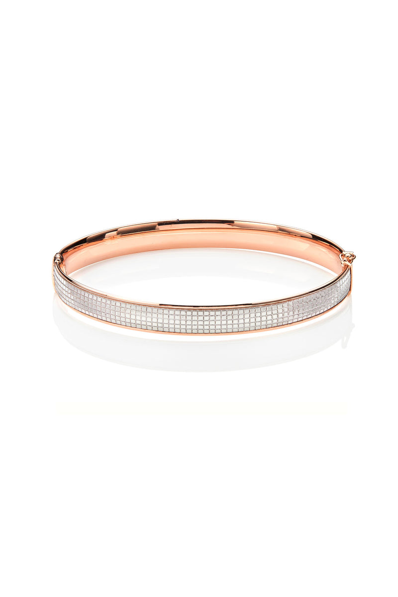 Rose Gold Silver Sparkle Bangle – Campione Jewellery