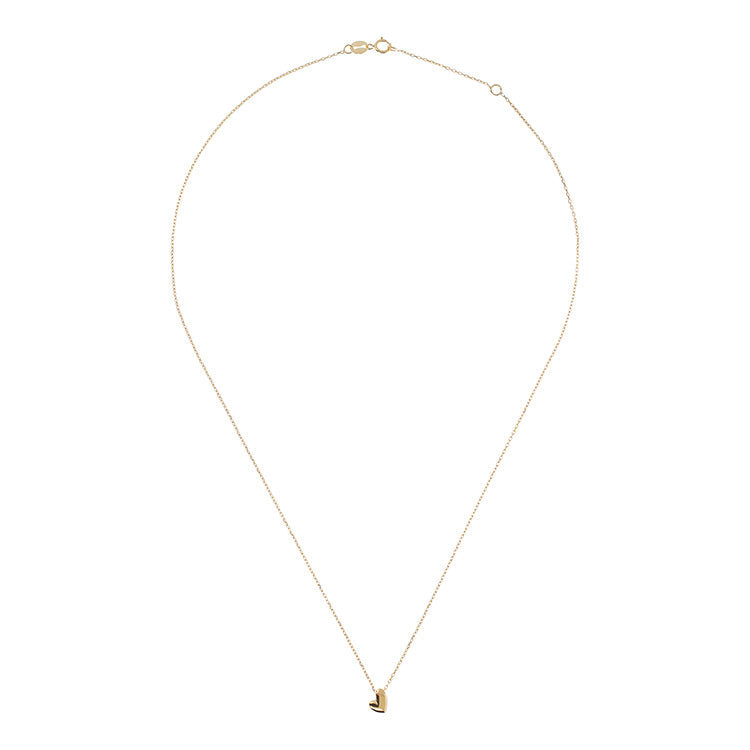 9ct Yellow Gold Drop Heart Necklace 45cm