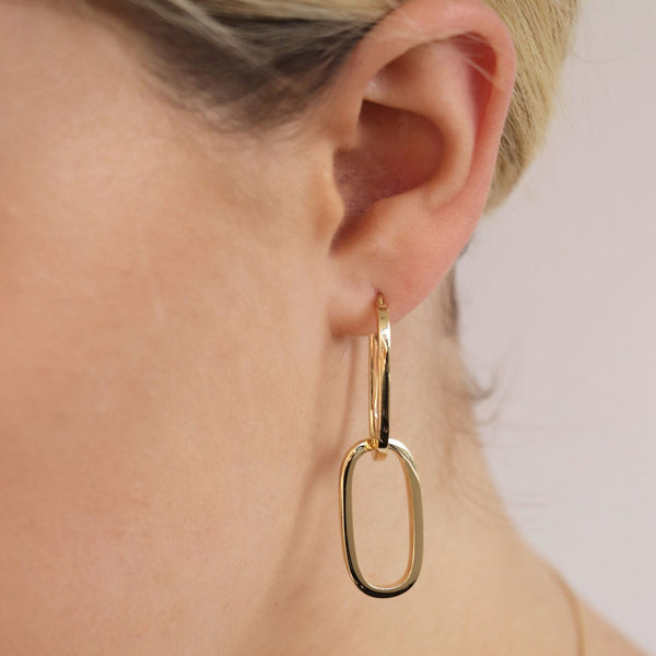 9ct Yellow Gold Double Loop Earrings