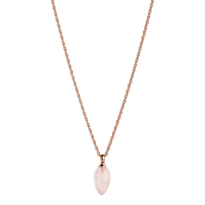 NAJO Dew Drop Rose Gold Rose Quartz Necklace (45cm)