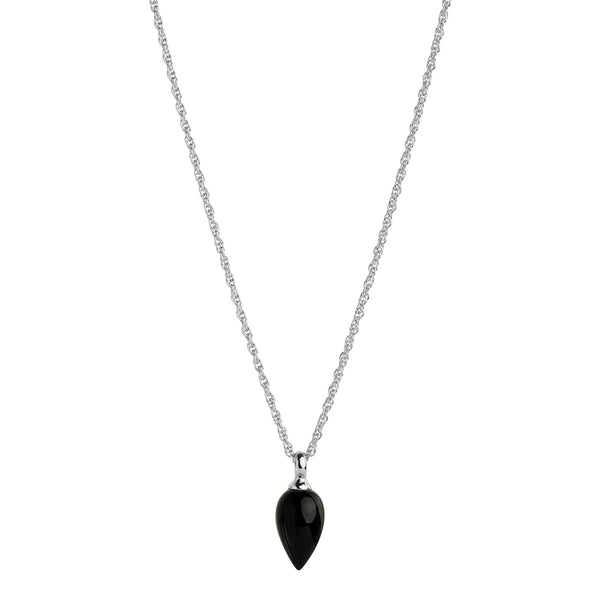 NAJO Dew Drop Silver Black Onyx Necklace (45cm)