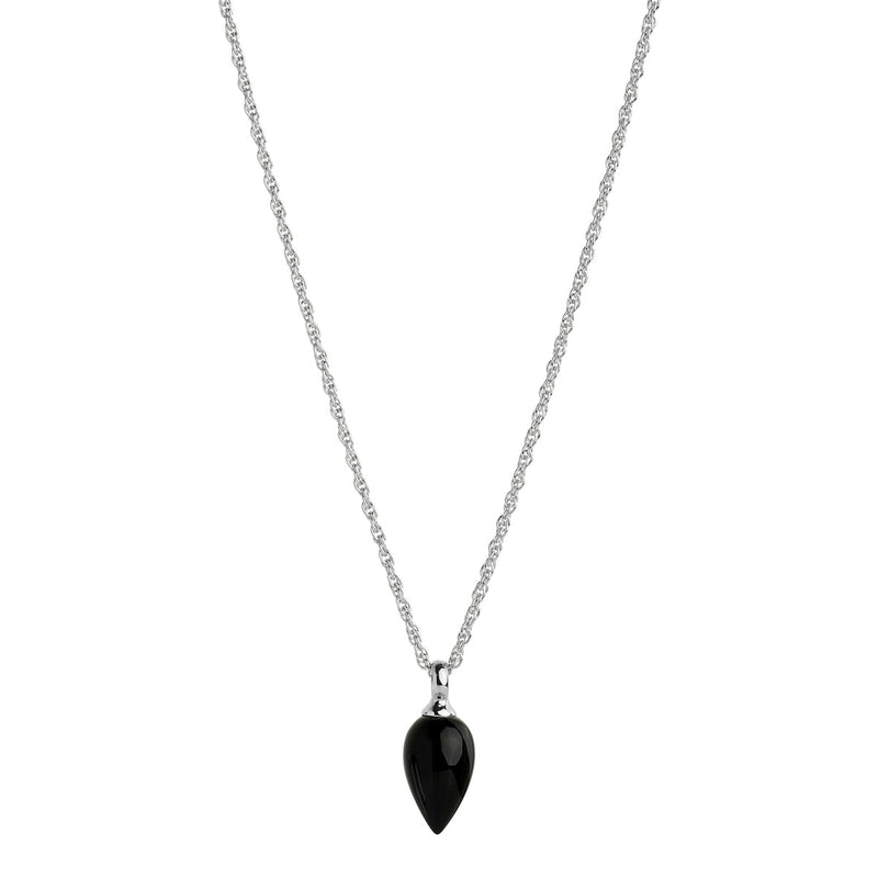 NAJO Dew Drop Silver Black Onyx Necklace (45cm)