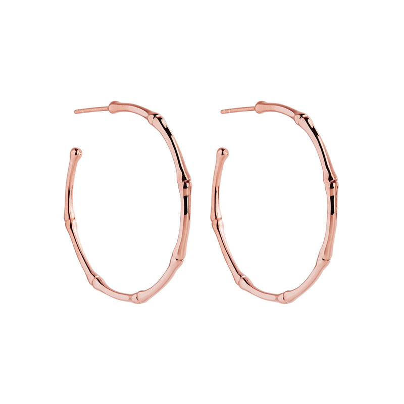 NAJO Bamboo Small Rose Gold Stud Hoop Earring